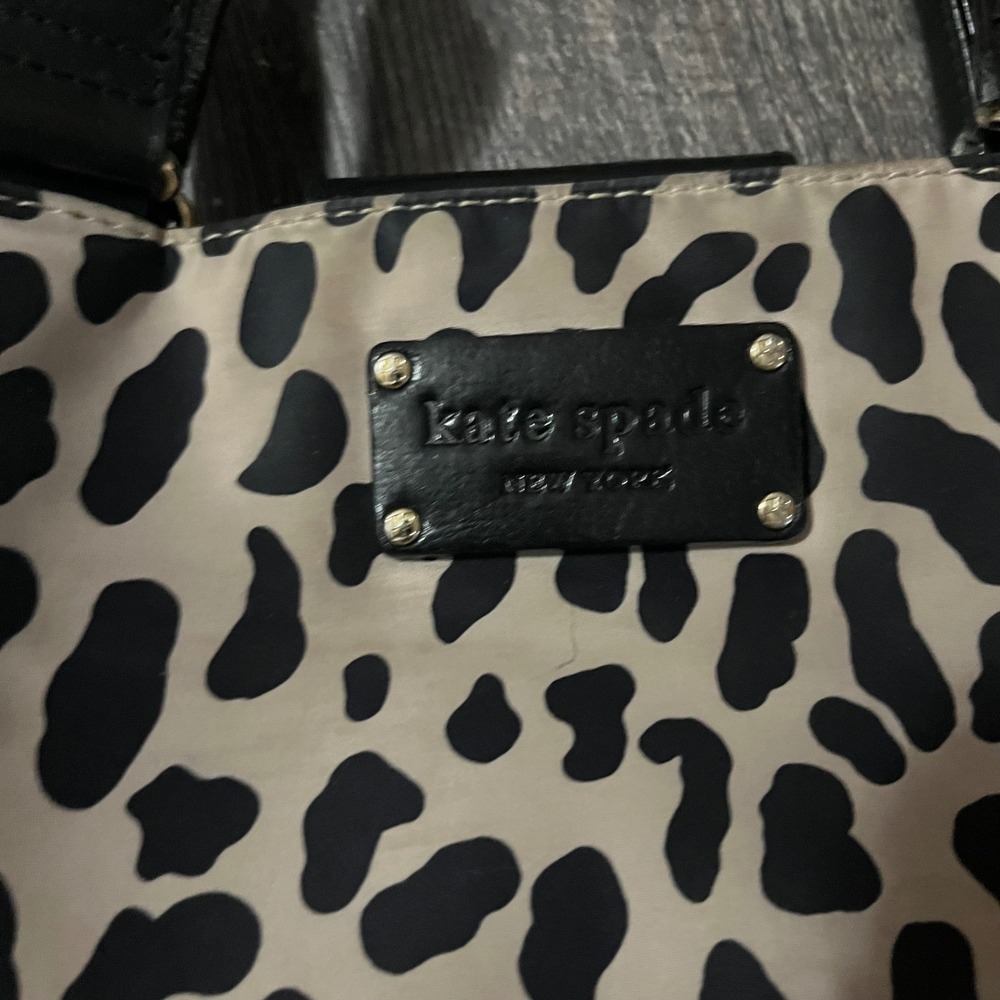 kate spade Beige and Black Leopard Print Satchel - Picture 2 of 9